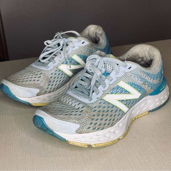 Women’s New Balance V.6 680 Grey/Teal/Lime running shoes size 5. - Picture 1 of 8
